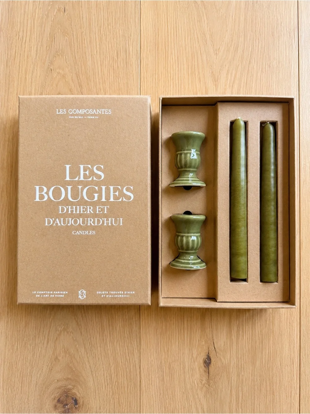 NEW Sézane Les Composantes Piano Candle Holder & Taper Set – Sage